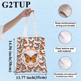 G2TUP Monarch Butterfly Tote Bag Butterfly Lover Gift Save The Monarchs Plant Milkweed Shoulder Bag Monarch Butterfly Merch, Save Monarchs Tb