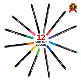 K2 TEXTIL 12 | Pack of 24 Textile Pens Machine Washable, Textile Markers for Painting, Textile Paints for Textiles & Shoes, Fabric Markers - Suitable for Children (12)