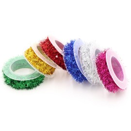 Komonee 6 x Christmas Tinsel Xmas Tree Colourful Rolls Holiday Decoration Party Prop Home Accessories