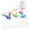 Housoutil Ceramic Chopstick Pillow Holder 12 Pcs Crane Chopsticks Rest