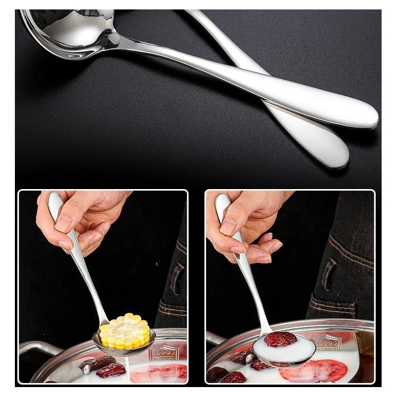 Stainless Steel Soup Spoon, Durable Household Spoon for Drinking Soup,