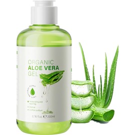 Gel Natural de Aloe Vera, Crema Calmante, Nutritiva e Hidratante, Indicada para el Cuidado y la Nutrición Naturales de la Piel Después de la Exposición al Sol, Apta para Todo el Cuerpo, 200 g
