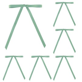 Meseey 50 Pcs 5 x 7 Inch Sage Green Grosgrain Ribbon Bows with Twist Tie Gift Bows for Gift Wrapping, Crafts, Parties (Sage Green,Width of 3/8")