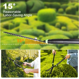 Hedge Shears 29.5" Manual Hedge Clippers with 15° Angle Precision Blades Plant Cutting Scissors Gardening Tools for Trimming and Shaping Hedges, Shrubs, Boxwood, Tall Bushes
