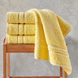 Hawmam Linen Yellow Hand Towels 4 Pack Turkish Cotton Premium Quality Soft and Absorbent Small Towels for Bathroom