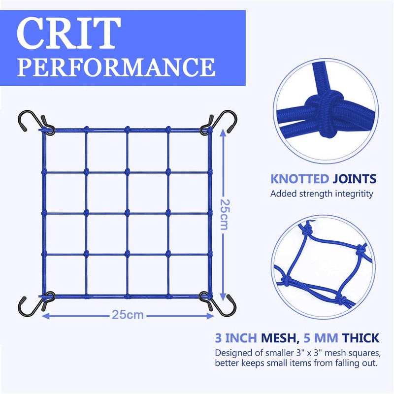 25 x 25 cm Elastic Bungee Luggage Cargo Net with