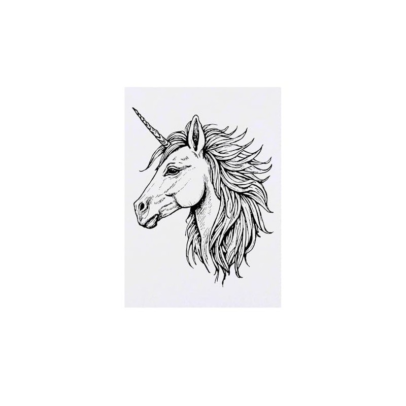 'Unicorn Mane' Temporary Tattoo - Water Resistant, Skin-Safe, Non-Toxic Transfer