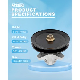 ACEBRI 918-06977A 618-06977 Spindle Assembly for Cub Cadet 46 Inch XT1-LT46 XT2-LX46 KH KW FAB Mower Deck 618-06977A 918-06977 Spindle 2 pack