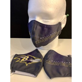 Brand new Face Mask Baltimore Ravens 3 layer w/ Fabric Filter. 2 mask in order!