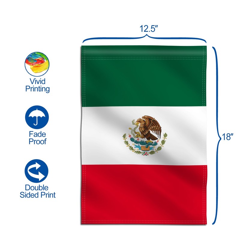 Anley Double Sided Premium Garden Flag, Mexico MX Decorative Garden
