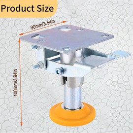 Floor Locks for Carts,Adjustable Height Trolley Brake Floor Lock, Manganese Steel 220Lbs Bearing Trolley Cart Lock with TPU Pad for 3in Casters (X-75-32-3)