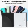 Sooez 72 Pocket Binder with Plastic Sleeves & Elastic Band,