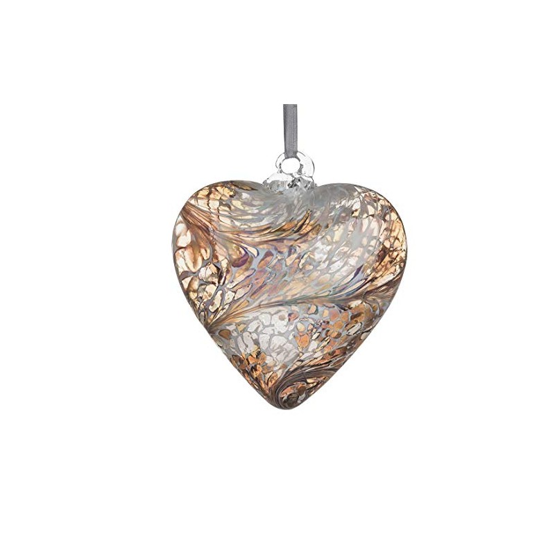 Sienna Glass HR8PASTELGO Friendship Heart, Gold, Small