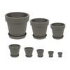 Prosperplast Blumentopf Übertopf inkl. Untersetzer 13.5 x 12 cm grau