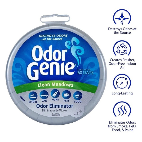 Odor Genie Clean Meadows Fragrance Eliminator Neutralizes unpleasan Odors 8oz.