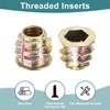 sourcing map 100Pcs Threaded Inserts, M6-1x10 Zinc Alloy Hex-Flanged Nut