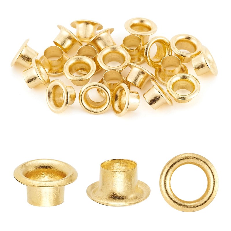 DEVPSISR 250pcs Grommets Eyelets,Copper Small Eyelets for Fabric,Leather,Curtains(Gold 3.1MM)