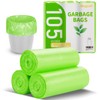 Magesh 105 Count 4 Gallon Small Trash Bags, Green, Transparent,