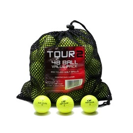 Various Brands Recycled B Grade Golf Balls in Mesh Bag (48 Pack, Optic Yellow Mixed)
