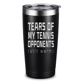 ARIABLE Tears of My Tennis Opponents Tumbler Sports Player Gifts, Gifts for Tennis Lover Fan, 20 Ounce Black Engraved Stainless Steel Insulated Tumbler