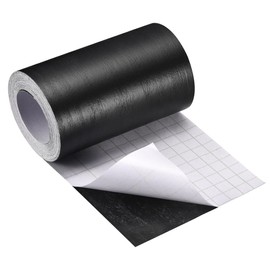 GLOKUUCA Wood Grain Repair Tape - 1 Pack Self Adhesive Wood Tape Fits for Tables Doors Floor Furniture Renovation - PVC Durable Multi-Use Adhesive Patch - (6-inch x 16-ft Black)