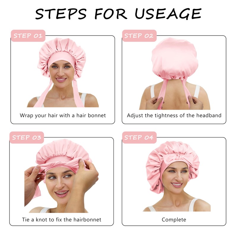 ATNKE Silk Bonnet for Sleeping Women, Soft Double Layer Satin