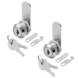 2 Pack 5/8 Inch (16mm) Cabinet Locks with Keys, Cam Locks Cylinder Locks Keyed Alike, RV Locks Replacement, Zinc Alloy Lock for Truck, Mailbox, Tool Box, Secure File Drawer