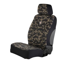 Carhartt Universal Nylon Duck Canvas Fitted Bucket Seat Cover, Durable Seat Protection with Rain Defender, Single, Blind Duck Camo
