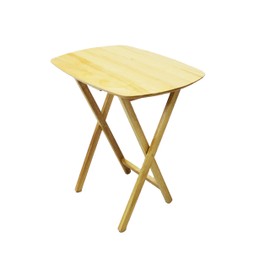 eHemco Oversized Hardwood Folding TV Tray Table for Eating, 25.5 Inches, Natural