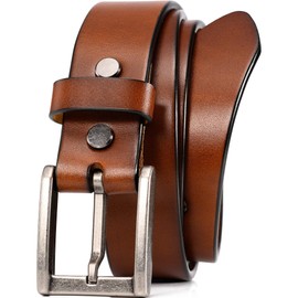 WOLFANT Thicken Heavy Duty Gun Belts for Men,100% Italian Full Grain Real Solid Durable Leather Work Belt