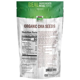 NOW Foods, Organic Black Chia Seeds, Non-GMO, Source of Healthy Fatty Acids and Fiber, 12-Ounce (Packaging May Vary)