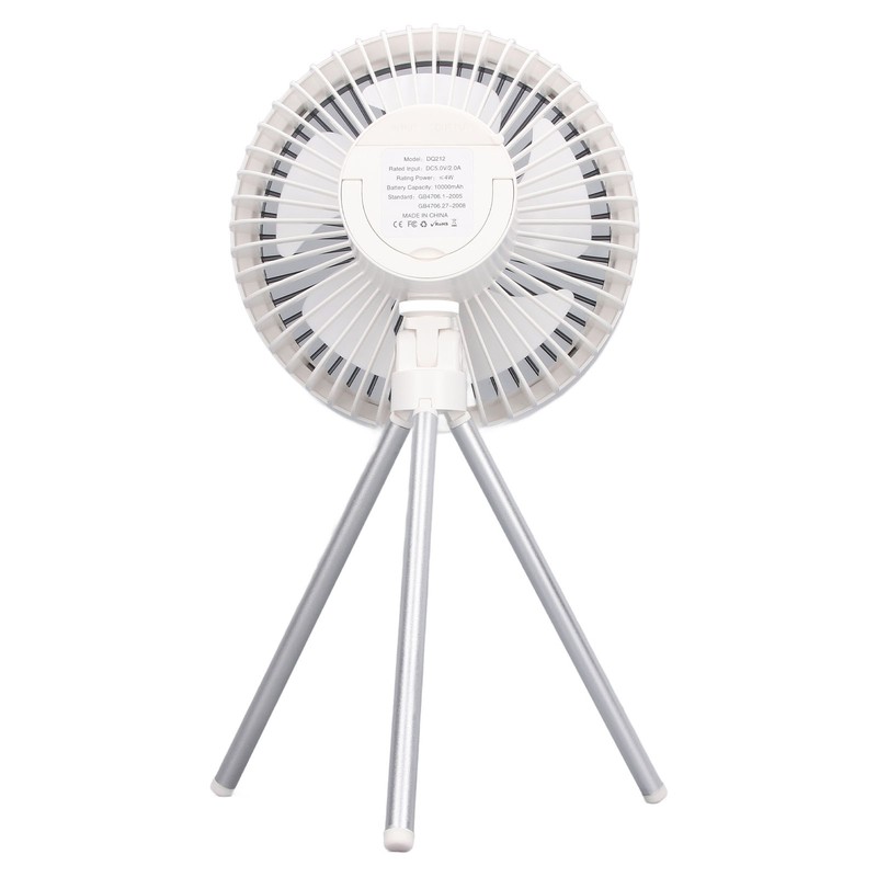 Tripod Desk Fan with Light USB Rechargeable Battery Operated 3