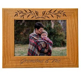 CEDAR CRATE MARKET Grandma and Me, Engraved Natural Wood Photo Frame Fits 5x7 Horizontal Portrait for Grandma, Grandparent's Day, Best Grandma Ever, Grandmother Gifts, Grandma & Me, Mother's Day