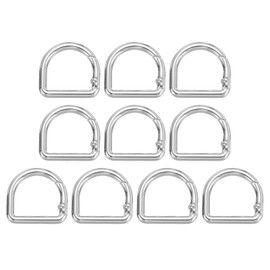 MECCANIXITY D Shaped Spring Snap Keychain Clip, 27mm Metal Trigger Keychain Hook Clip Key Hook Buckle for Purses Wallet Belts Hardware Bags, Silver Pack of 10