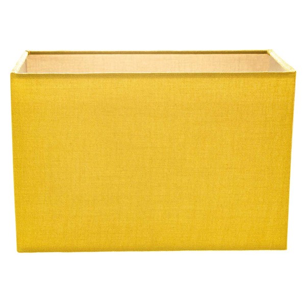 Contemporary and Stylish Mustard/Ochre Linen Fabric Rectangular Lamp Shade for