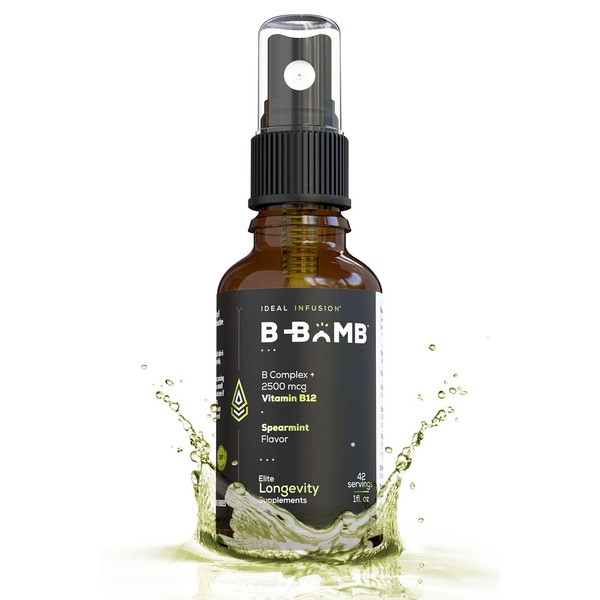 Ideal Infusion Bioactive Vitamin B12 + B Complex Sublingual Spray: Organic Spearmint - Methylcobalamin with Adenosylcobalamin: Energy & Mood Support, Keto