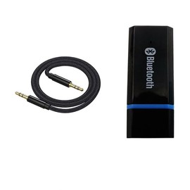 USB Bluetooth Receiver Adapter Wireless Audio Adapter 3.5mm Car Kit Music Receiver Adapter, Suitable for Home/Car Stereo Systems, Portable Speakers (Aux in), with 3.5mm Cable (Black)