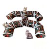 Foldable H-Shaped Cat Tunnel Toy with Interactive Playing Balls -