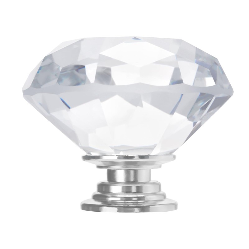 MAKTSAM 20PCS Clear Crystal Door Knobs, 40 mm Crystal Door