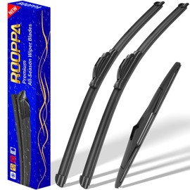 3 wipers Replacement for 2007-2017 Jeep Wrangler/2008-2018 Jeep Wrangler JK, Windshield Wiper Blades Original Equipment Replacement - 15"/15"/13" (Set of 3) U/J HOOK