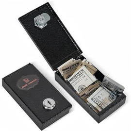 Wzenclave Metal Box for Gambler Portable Safe Casino Money Pocket Sized Cash Box with Key Go Home Money