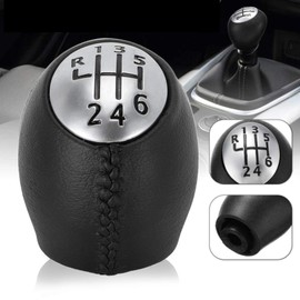 Qiilu 6 Speed Gear Knob Gear Lever 6 Speed Gear Lever Handle Replacement Vehicle for Renault Megane III (2008-2015) / Scenic/Laguna/Espace/Master/Trafic (Black)