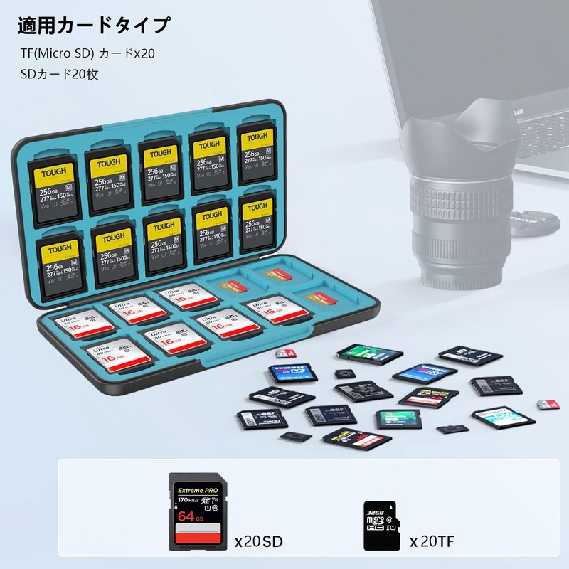 PGRTYOF SD Card Case, Holds 40 Cards (20 SD +