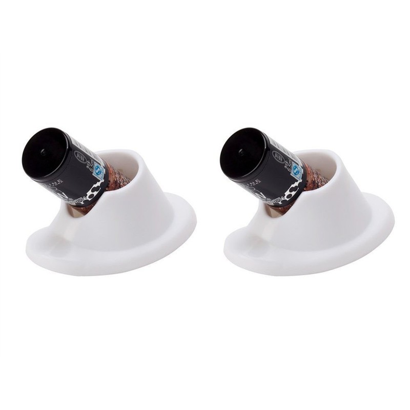 yueton 4pcs White and Pink Soft Rubber Nail Polish Bottle