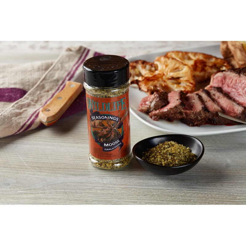 Wildlife Seasonings Moose Garlic Pepper - Versatile Blend Seasoning for