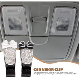 Healifty Clip para Visera de Gafas de Sol para Coche, Porta Gafas Visera del Coche, Plástico, 2 Piezas, Estilo Veraniego, Evita Rayones