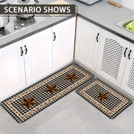 Xspatroias Farmhouse Western Kitchen Rugs Mat Set of 2