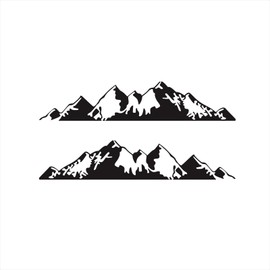 HAIORD 74.8”Mountain Graphic Car Stickers Decorate Doors Waterproof Vinyl Decal Accessories for Cars SUV Truck transporters Camper Vans（2PCS） (Black)