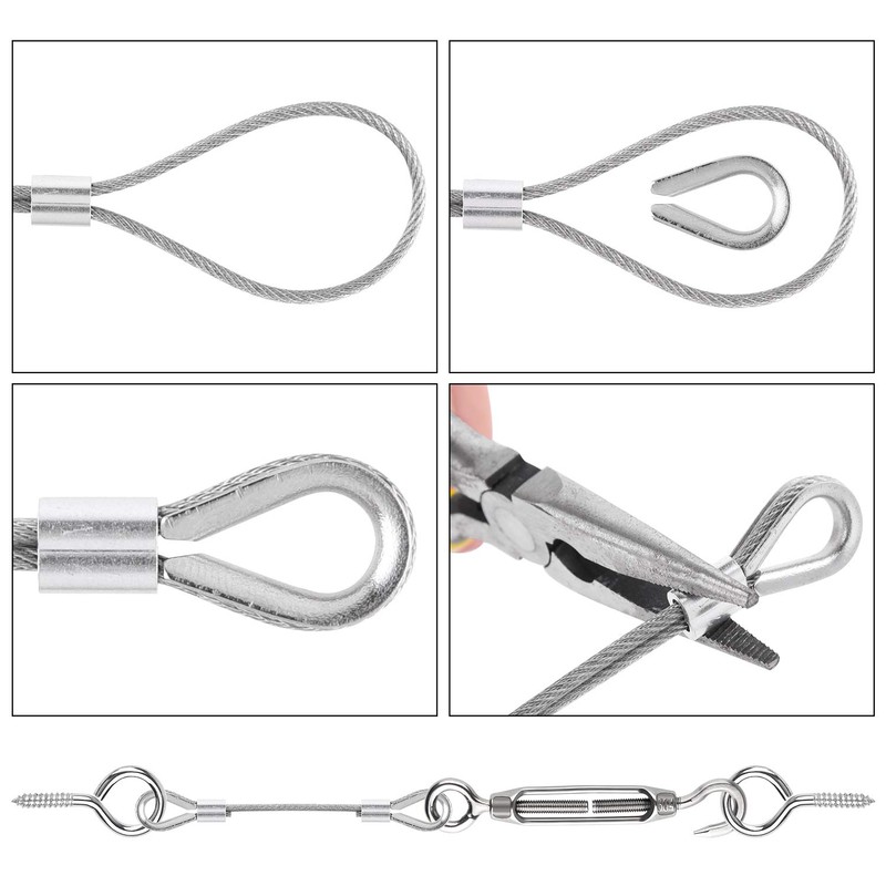 CHRORINE 24 Pcs Garden Wire Rope Kit 304 Stainless Steel