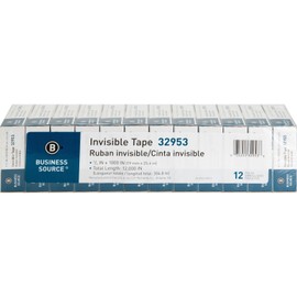 Business Source BSN32953 - Premium Invisible Transparent Tape, 1 Core, 3/4x1000, 12/PK, Clear